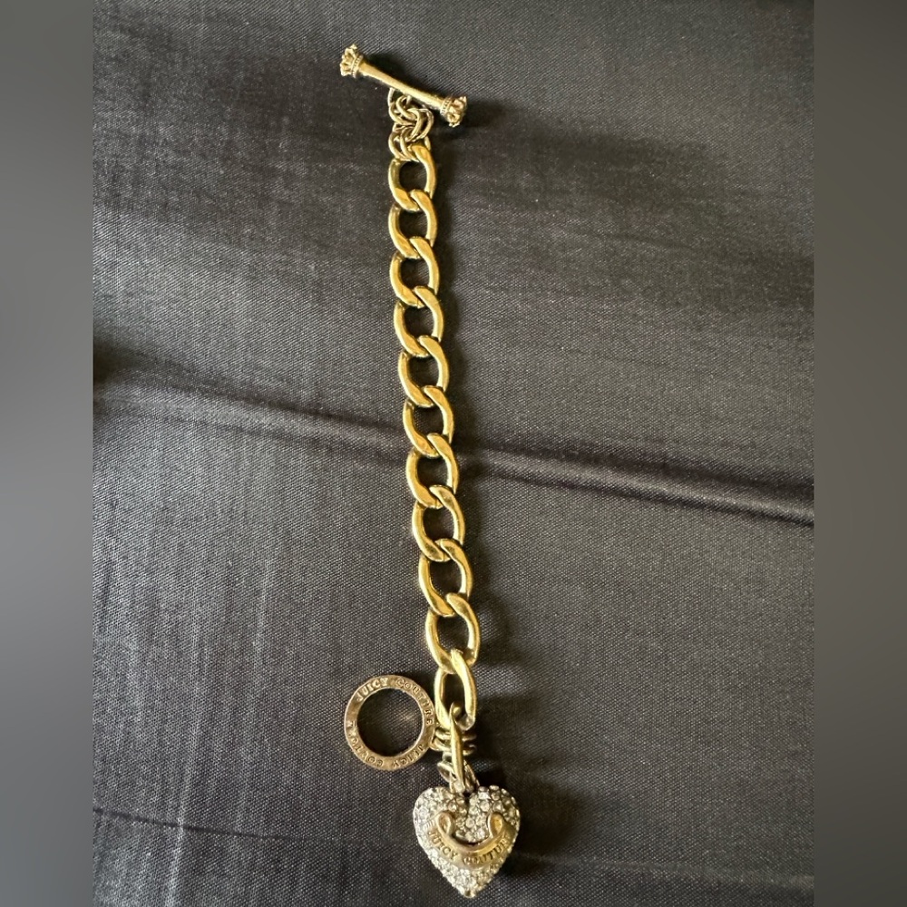 Juicy couturw Gold Tone Heart Charm Bracelet